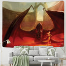 Golden dragon castle totem tapestry bedroom wall hanging decor