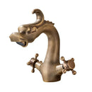 DecorBites™ Chinese Dragon Crystal Handle Basin Faucet Dual Hot Cold Deck Mounted Sink