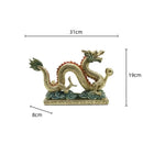 Ornate golden chinese dragon resin sculpture living room decor