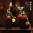 DecorBites™ Chinese Enamel Persimmon Ruyi Ornament for Living Room Wine Cabinet Décor