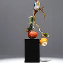 DecorBites™ Chinese Enamel Persimmon Ruyi Ornament for Living Room Wine Cabinet Décor
