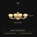 Elegant gold jade chandelier for living room warm glass lighting