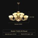 Elegant gold jade chandelier for living room warm glass lighting