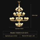 Elegant gold jade chandelier for living room warm glass lighting
