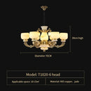 Elegant gold jade chandelier for living room warm glass lighting