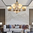 Modern gold decorbites jade chandelier living room glass cluster light
