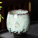 Handcrafted crackle glaze ceramic coffee cup set dining room pottery