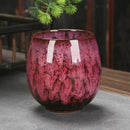 Handcrafted crackle glaze ceramic coffee cup set dining room pottery