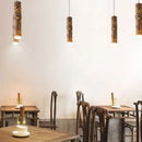 Chinese modern art bamboo pendant light dining room golden leaf leaf