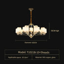 Luxury gold natural jade copper chandelier for living space