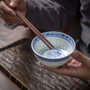 Traditional blue and white chinese orchid dragon bowl dining room cup