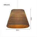 Southeast asian golden ribbed paper pendant light living room