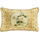 DecorBites™ Chinese Peony Flower & Bird Print Vermilion Pillow Cover