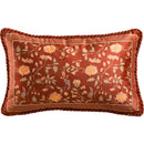 DecorBites™ Chinese Peony Flower & Bird Print Vermilion Pillow Cover