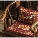 DecorBites™ Chinese Peony Flower & Bird Print Vermilion Pillow Cover