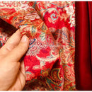 DecorBites™ Chinese Red Satin Cotton Wedding Duvet Set - Luxury Handmade Retro Bedding
