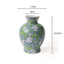 Chinese retro pink & silver porcelain vase living room floral decor