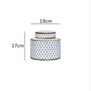 DecorBites™ Chinese Retro Ceramics Golden Vase with Cover for Home Décor and Organization