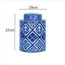 DecorBites™ Chinese Retro Ceramics Golden Vase with Cover for Home Décor and Organization