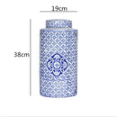 DecorBites™ Chinese Retro Ceramics Golden Vase with Cover for Home Décor and Organization