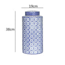 DecorBites™ Chinese Retro Ceramics Golden Vase with Cover for Home Décor and Organization