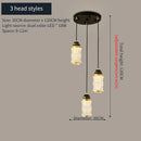 Modern black spiral staircase chandelier with frosted glass for villa