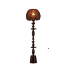 Retro dark brown chinese tassels floor lamp for living room
