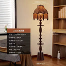 Retro dark brown chinese tassels floor lamp for living room