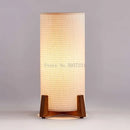 Zen cream cylindrical wooden floor lamp for living room