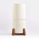 Zen cream cylindrical wooden floor lamp for living room