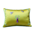 Yellow chinoiserie butterfly embroidered cushion cover living room