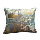 Yellow chinoiserie butterfly embroidered cushion cover living room