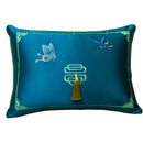 Yellow chinoiserie butterfly embroidered cushion cover living room