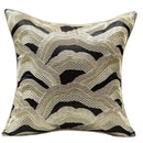 Chinoiserie golden embroidered cushion cover black & beige living room