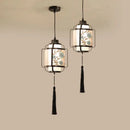 Decorbites chinoiserie retro 4 light black chandelier dining room