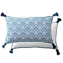 DecorBites™ Chinoiserie Style Blue White Porcelain Birds Floral Lumbar Pillow Case