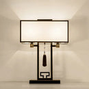 Chinoiserie style black and gold floor lamp for living room