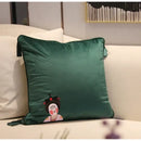DecorBites™ Chinoiserie Tang Dynasty Lady Embroidered Cushion Cover for Sofa