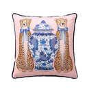 DecorBites™ Chinoiserie Zebra & Peonies Cushion Cover with Tassels