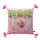 DecorBites™ Chinoiserie Zebra & Peonies Cushion Cover with Tassels