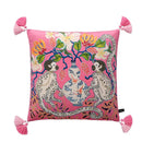 DecorBites™ Chinoiserie Zebra & Peonies Cushion Cover with Tassels