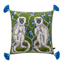 DecorBites™ Chinoiserie Zebra & Peonies Cushion Cover with Tassels