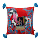DecorBites™ Chinoiserie Zebra & Peonies Cushion Cover with Tassels