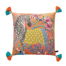 DecorBites™ Chinoiserie Zebra & Peonies Cushion Cover with Tassels