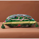 DecorBites™ Chinoiserie Zebra & Peonies Cushion Cover with Tassels