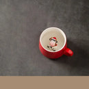 Red and white christmas animals ceramic mug set dining room figurines