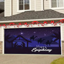 Red happy new year christmas backdrop cloth garage door decor