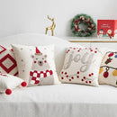 Christmas bell red embroidered pillow cover living room holiday decor