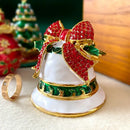 DecorBites™ Christmas Bell Trinket Box: Miniature Figurine Ornament Souvenir & Jewelry Storage