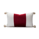 Red & green christmas bow patchwork velvet pillow set living room